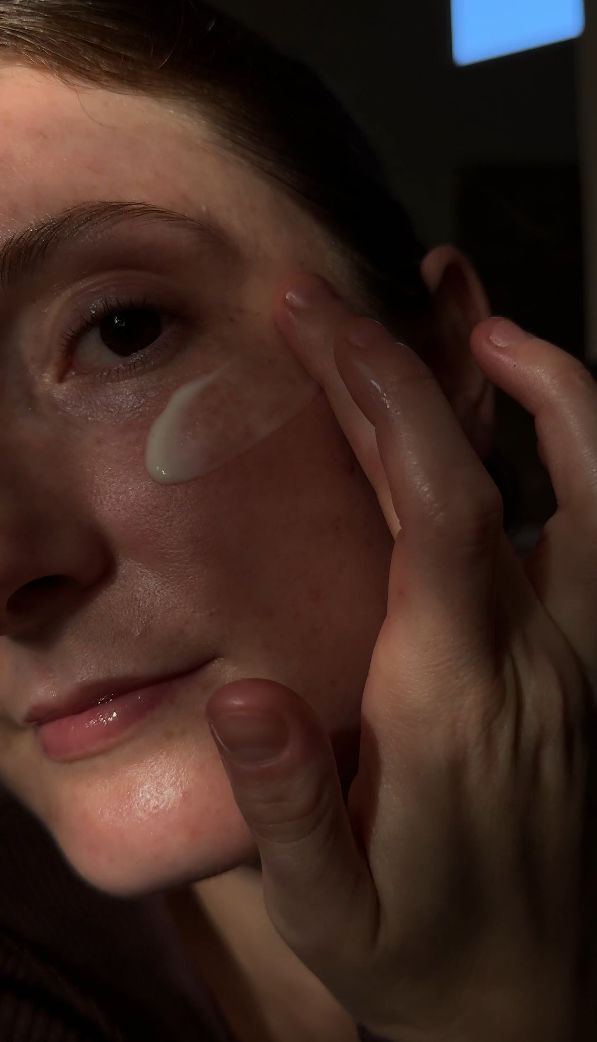 applying barrier repair serum beef tallow skincare closeup