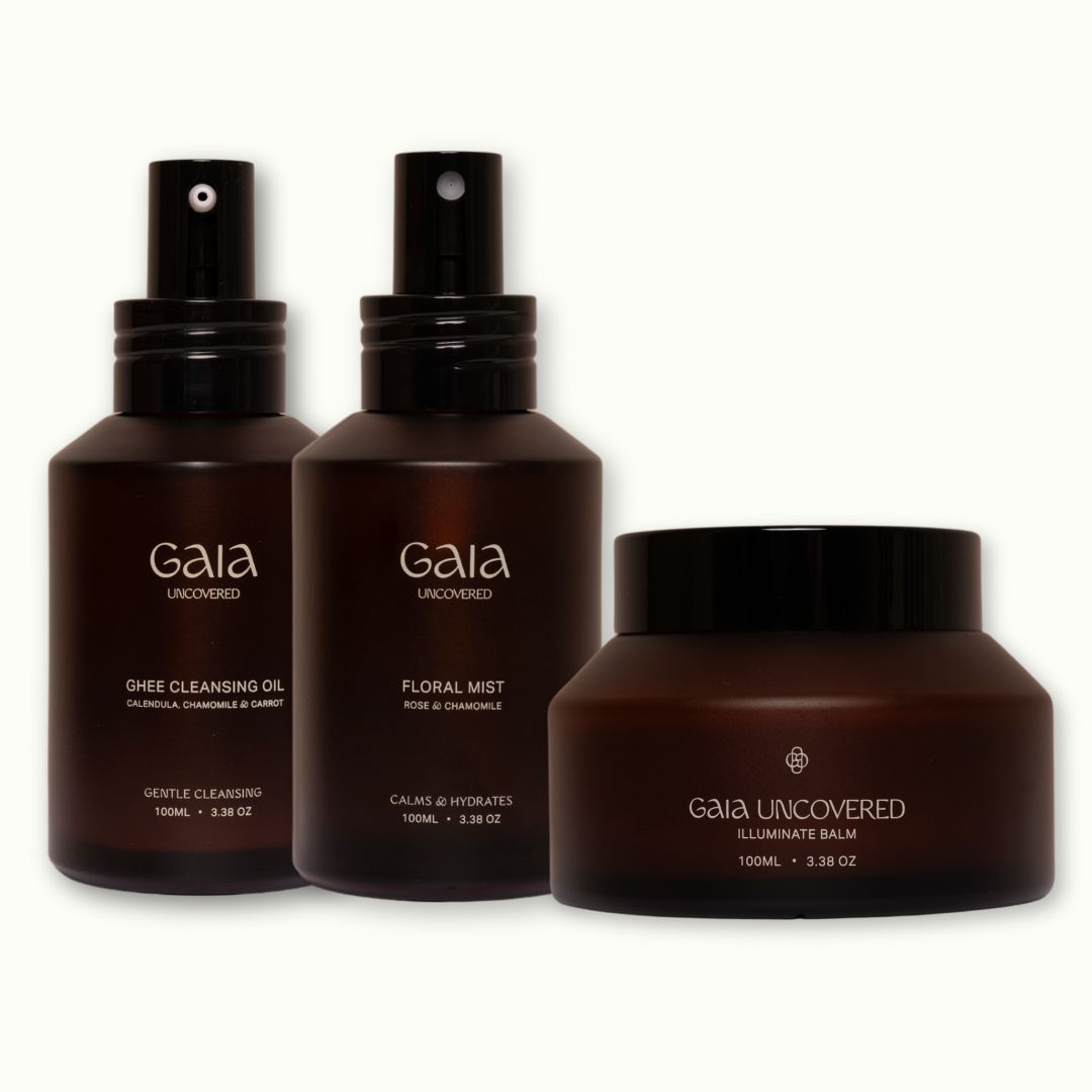 gaia uncovered beef tallow balm skin care set