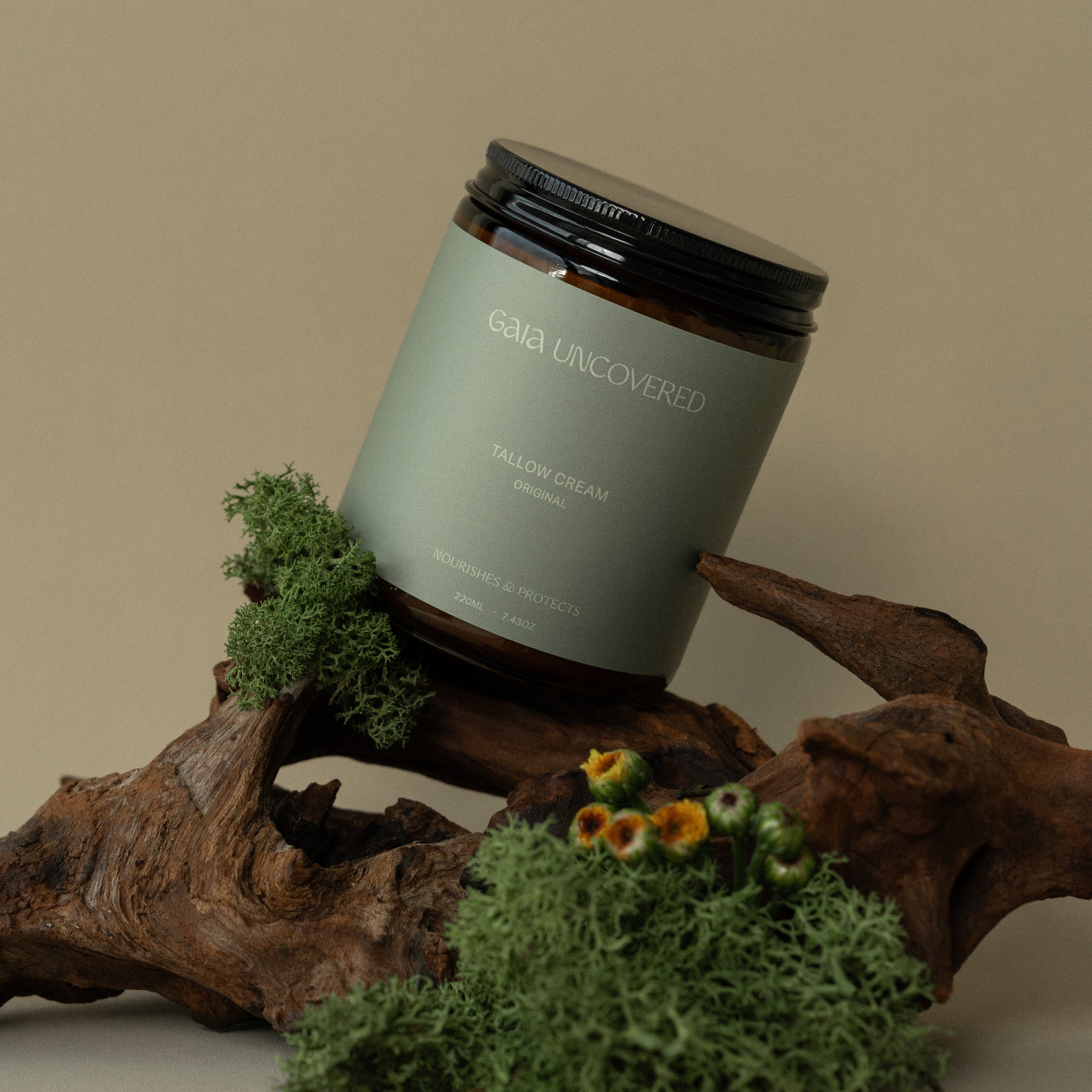 gaia uncovered beef tallow balm skincare